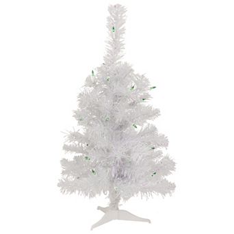 Northlight 2' Lighted Rockport White Pine Artificial Christmas Tree Green Lights