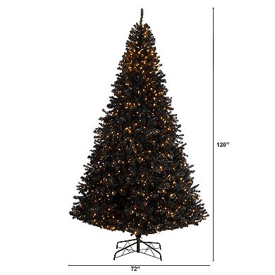 nearly natural 10-ft. LED Black Artificial Christmas Tree