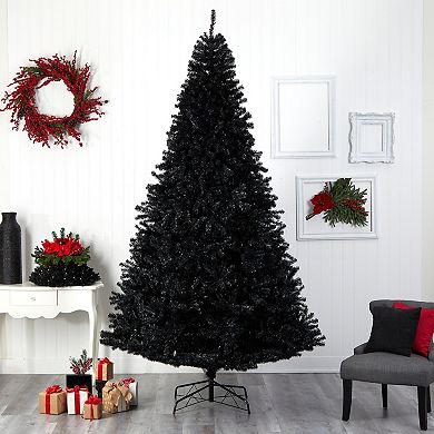 nearly natural 10-ft. LED Black Artificial Christmas Tree