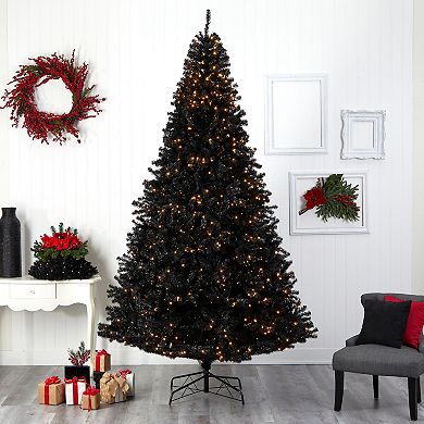nearly natural 10-ft. LED Black Artificial Christmas Tree