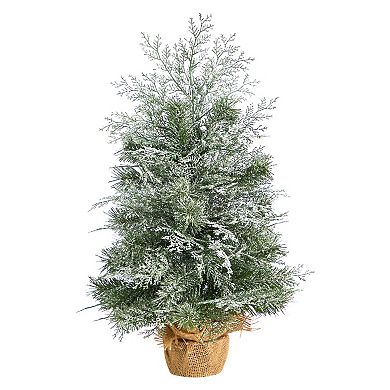 nearly natural 2-ft. LED Winter Frosted Artificial Christmas Tree