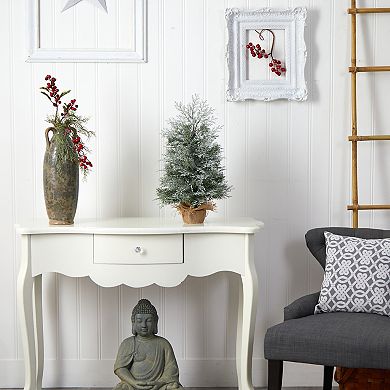 nearly natural 2-ft. LED Winter Frosted Artificial Christmas Tree