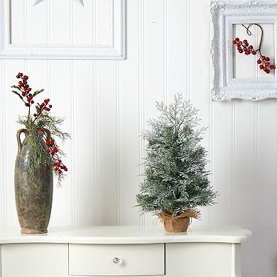 nearly natural 2-ft. LED Winter Frosted Artificial Christmas Tree