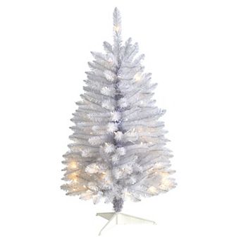nearly natural 3-ft. LED Slim White Artificial Christmas Tree