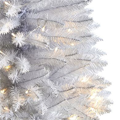 nearly natural 3-ft. LED Slim White Artificial Christmas Tree