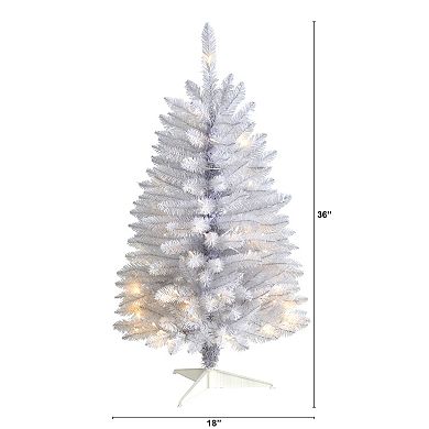 nearly natural 3-ft. LED Slim White Artificial Christmas Tree