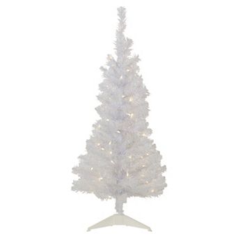 Northlight 4' Pre-lit Rockport White Pine Artificial Christmas Tree Clear Lights