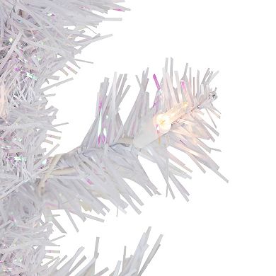 Northlight 4' Pre-lit Rockport White Pine Artificial Christmas Tree Clear Lights