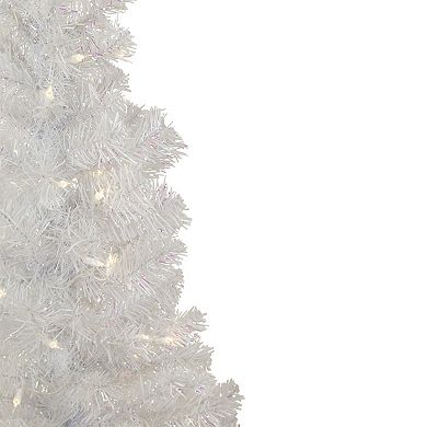 Northlight 4' Pre-lit Rockport White Pine Artificial Christmas Tree Clear Lights