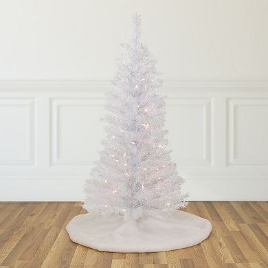 Northlight 4' Pre-lit Rockport White Pine Artificial Christmas Tree Clear Lights