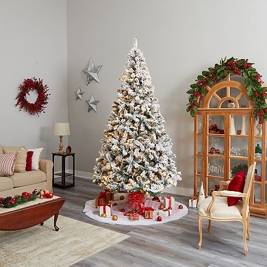 nearly natural 10-ft. LED Flocked West Virginia Fir Artificial Christmas Tree