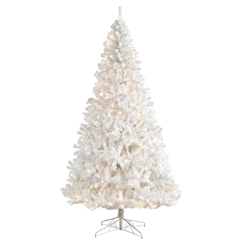 Nearly Natural 9ft. White Artificial Christmas Tree with 1860 Bendable Branches and 650 LED Lights