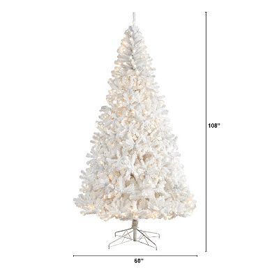 nearly natural 9-ft. LED White Artificial Christmas Tree