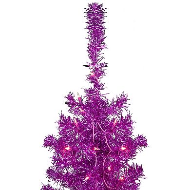 Northlight 6-ft. Pre-Lit Clear Lights Pink Artificial Tinsel Christmas Tree