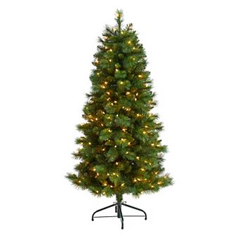 nearly natural 5-ft. Pre-Lit Slim West Virginia Mountain Pine Artificial Christmas Tree