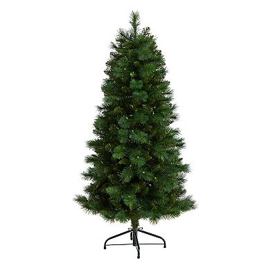nearly natural 5-ft. Pre-Lit Slim West Virginia Mountain Pine Artificial Christmas Tree