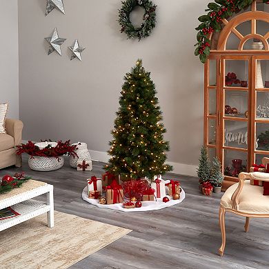 nearly natural 5-ft. Pre-Lit Slim West Virginia Mountain Pine Artificial Christmas Tree