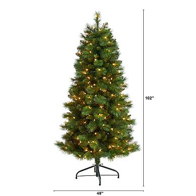 nearly natural 5-ft. Pre-Lit Slim West Virginia Mountain Pine Artificial Christmas Tree