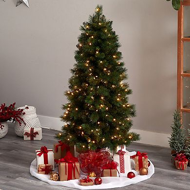 nearly natural 5-ft. Pre-Lit Slim West Virginia Mountain Pine Artificial Christmas Tree