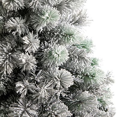 nearly natural 5-ft. Pre-Lit Flocked Oregon Pine Artificial Christmas Tree