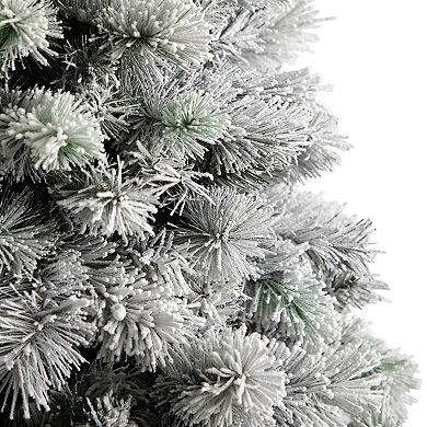 nearly natural 6-ft. Pre-Lit Flocked Oregon Pine Artificial Christmas Tree