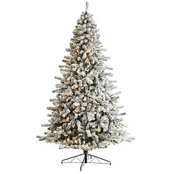 nearly natural 10-ft. Pre-Lit Flocked Rock Springs Spruce Artificial Christmas Tree