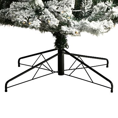 nearly natural 10-ft. Pre-Lit Flocked Rock Springs Spruce Artificial Christmas Tree