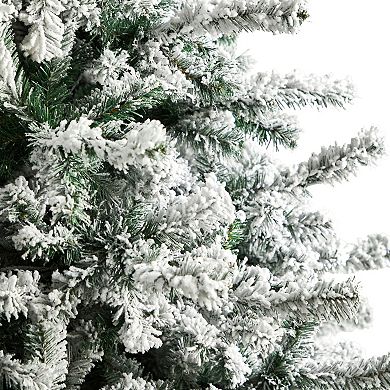 nearly natural 10-ft. Pre-Lit Flocked Rock Springs Spruce Artificial Christmas Tree