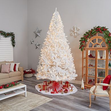 nearly natural 11-ft. LED White Artificial Christmas Tree