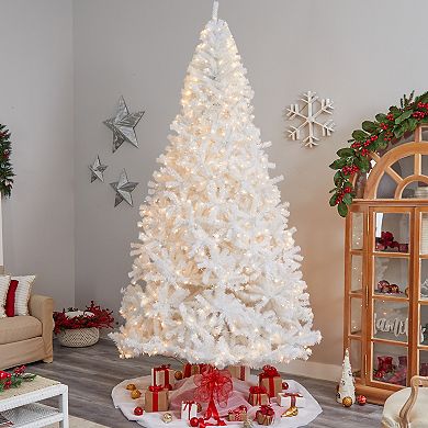 nearly natural 11-ft. LED White Artificial Christmas Tree