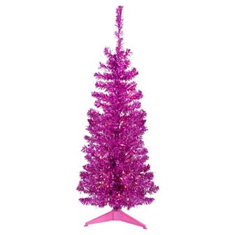 Northlight 4-ft. Pre-Lit Clear Lights Pink Artificial Tinsel Christmas Tree