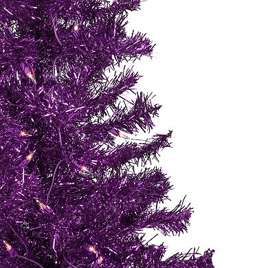 Northlight 4-ft. Pre-Lit Clear Lights Purple Artificial Tinsel Christmas Tree