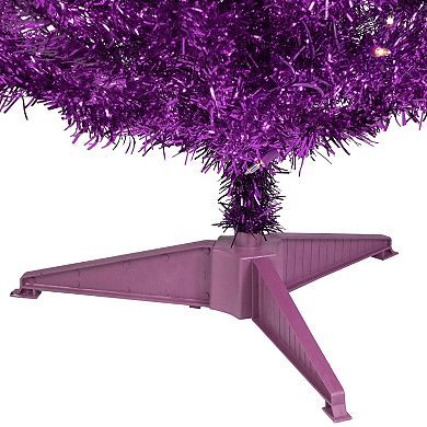 Northlight 4-ft. Pre-Lit Clear Lights Purple Artificial Tinsel Christmas Tree