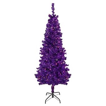 Northlight 6-ft. Pre-Lit Clear Lights Purple Artificial Tinsel Christmas Tree