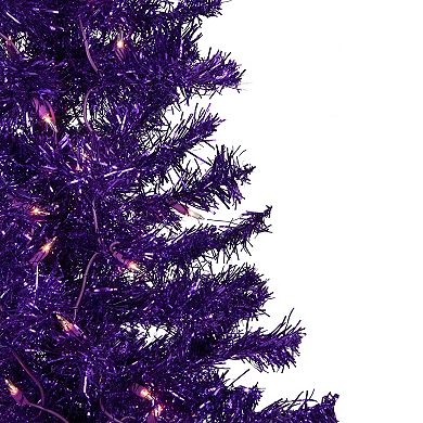 Northlight 6-ft. Pre-Lit Clear Lights Purple Artificial Tinsel Christmas Tree