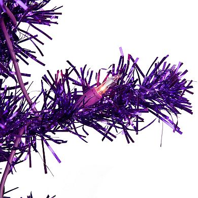 Northlight 6-ft. Pre-Lit Clear Lights Purple Artificial Tinsel Christmas Tree