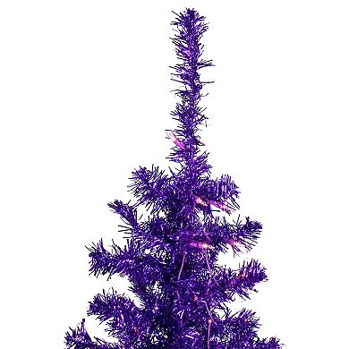 Northlight 6-ft. Pre-Lit Clear Lights Purple Artificial Tinsel Christmas Tree