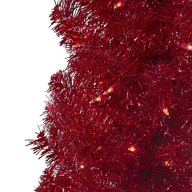Northlight 4-ft. Pre-Lit Clear Lights Slim Red Artificial Christmas Tree