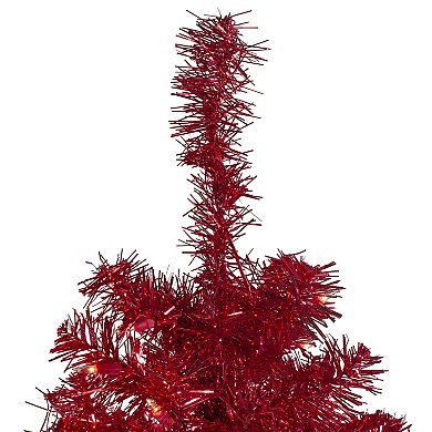 Northlight 4-ft. Pre-Lit Clear Lights Slim Red Artificial Christmas Tree