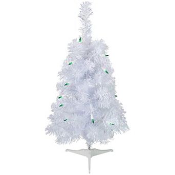 Northlight 2-ft. Pre-Lit Green Lights Slim White Artificial Christmas Tree