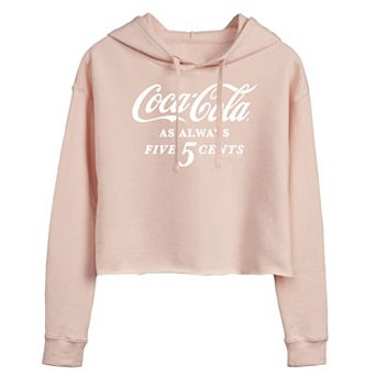 Juniors' Coca-Cola Five Cents Cropped Graphic Hoodie