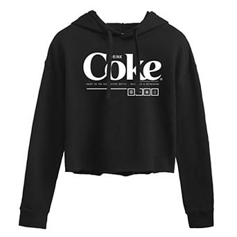 Juniors' Coca-Cola Drink Coke Cropped Graphic Hoodie