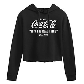 Juniors' Coca-Cola Real Thing Cropped Graphic Hoodie