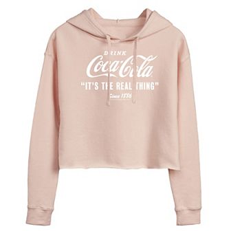 Juniors' Coca-Cola Real Thing Cropped Graphic Hoodie