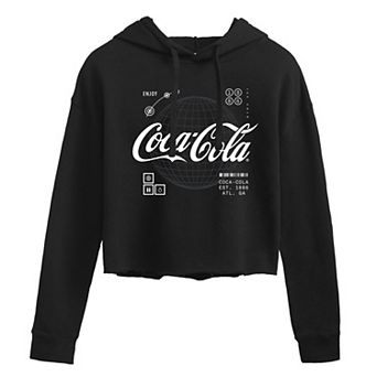 Juniors' Coca-Cola Logo Cropped Graphic Hoodie
