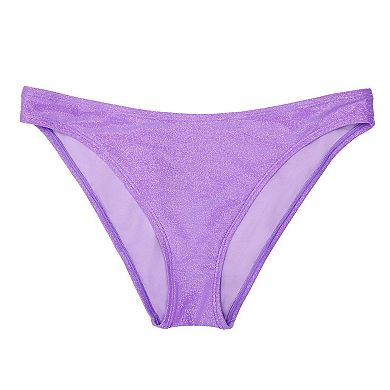 Juniors' Ninety-Nine° High Leg V-Waist Cheeky Bikini Bottoms