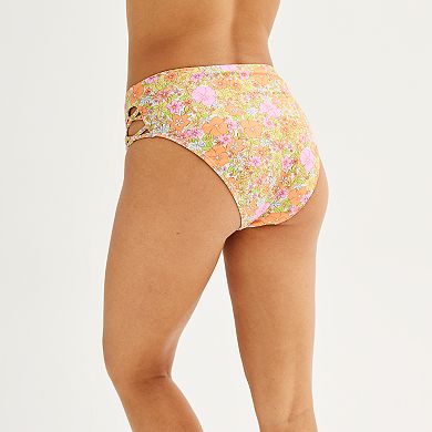 Juniors' Ninety-Nine° Side-Knot High-Waisted Cheeky Bikini Bottoms