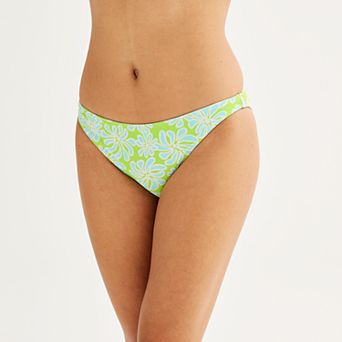Juniors' Ninety-Nine° Reversible High Leg V-Waist Cheeky Bikini Bottoms