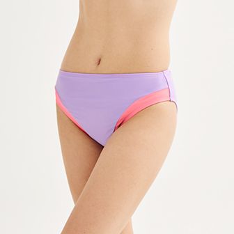 Juniors' Ninety-Nine° Spliced High-Waisted Bikini Bottoms