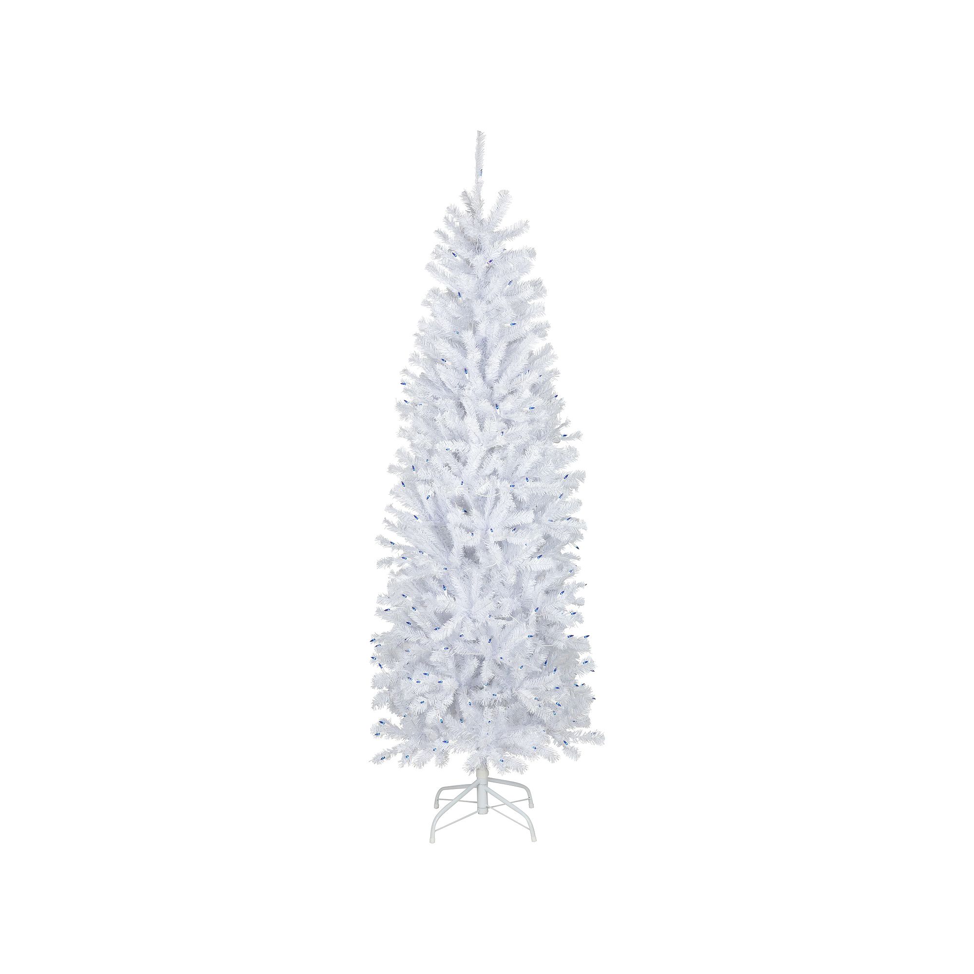 Northlight 6.5-ft. Pre-Lit Blue Lights Slim Geneva White Spruce Artificial 